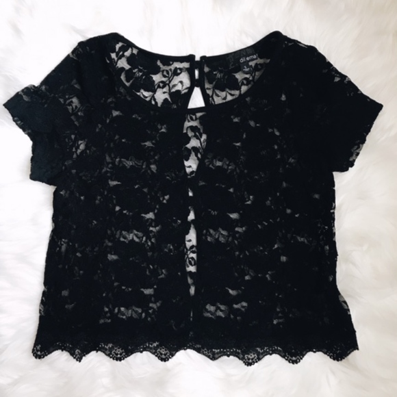 Dilemma Lace Black Crop Top - Picture 2 of 4